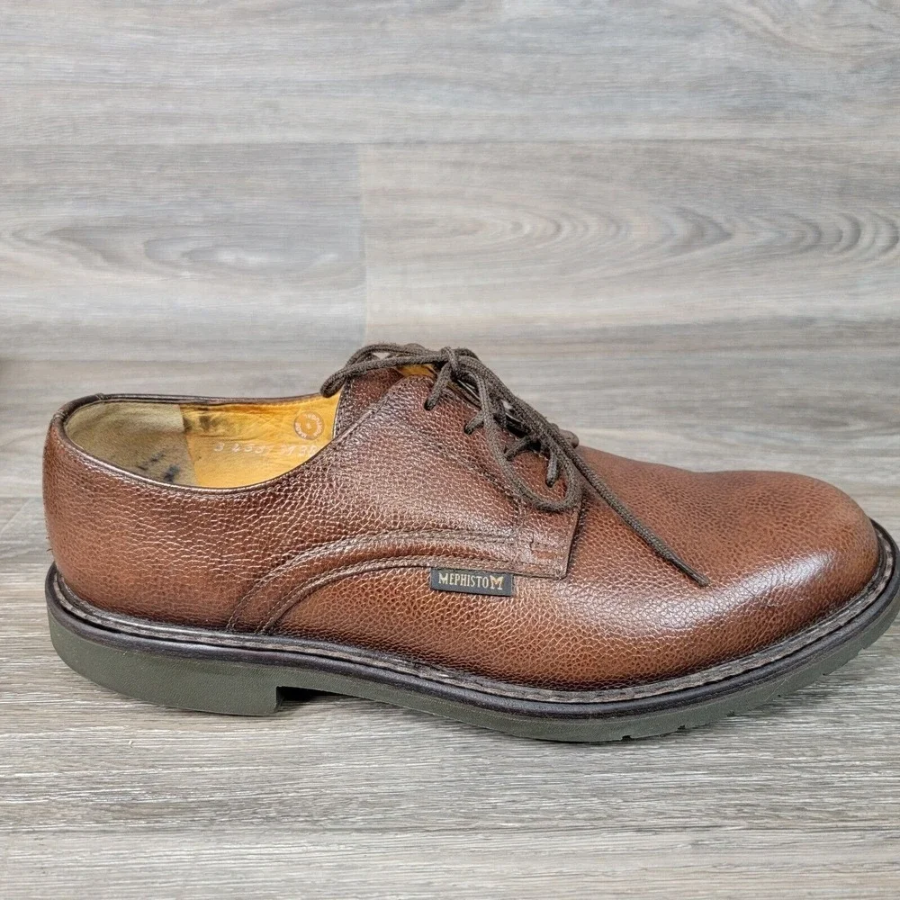 Mephisto Dress‎ Shoes Mens 9 Brown Goodyear Welt Oxfords Leather Shock Absorbent